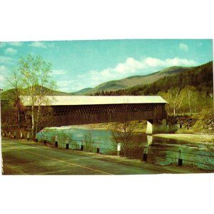 Covered Bridge Pemigewasset River Woodstock White Mountain New Hampshire Postcar